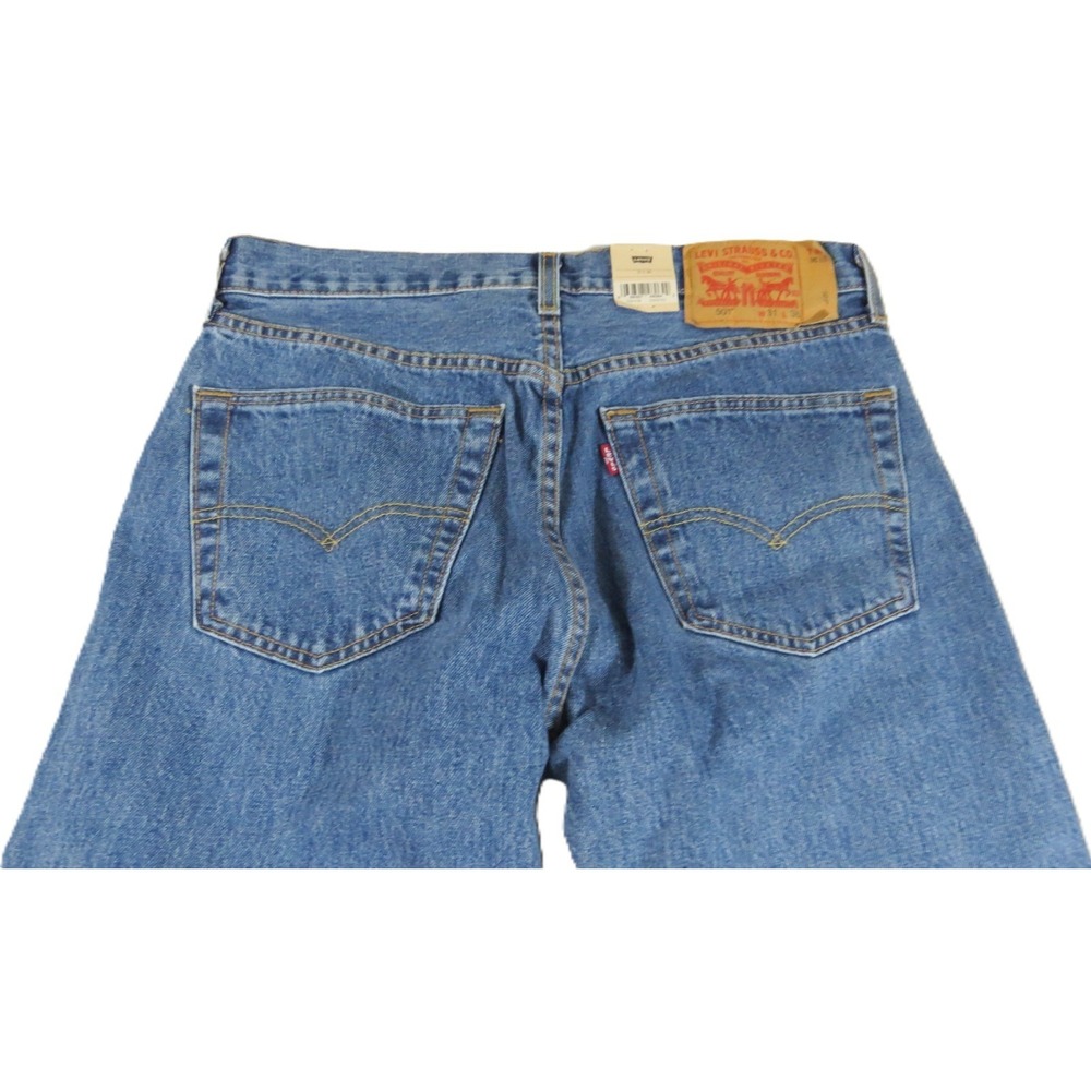 NWT Levis 501 Mens 31x36 Blue Denim Original Fit Button Fly Straight Leg Jeans - Picture 12 of 15